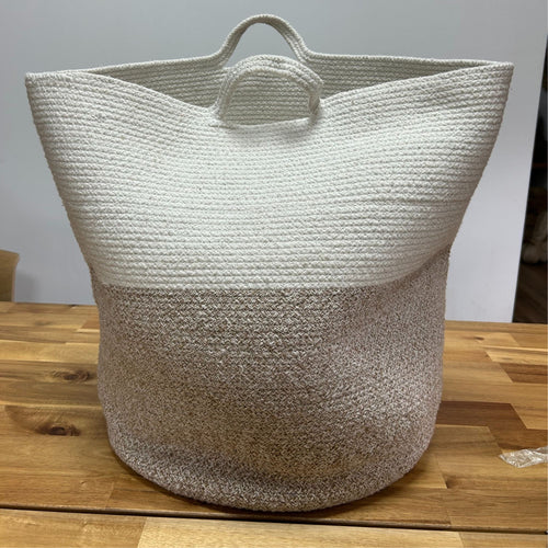 Beige cotton rope laundry basket, 45 × 40 cm