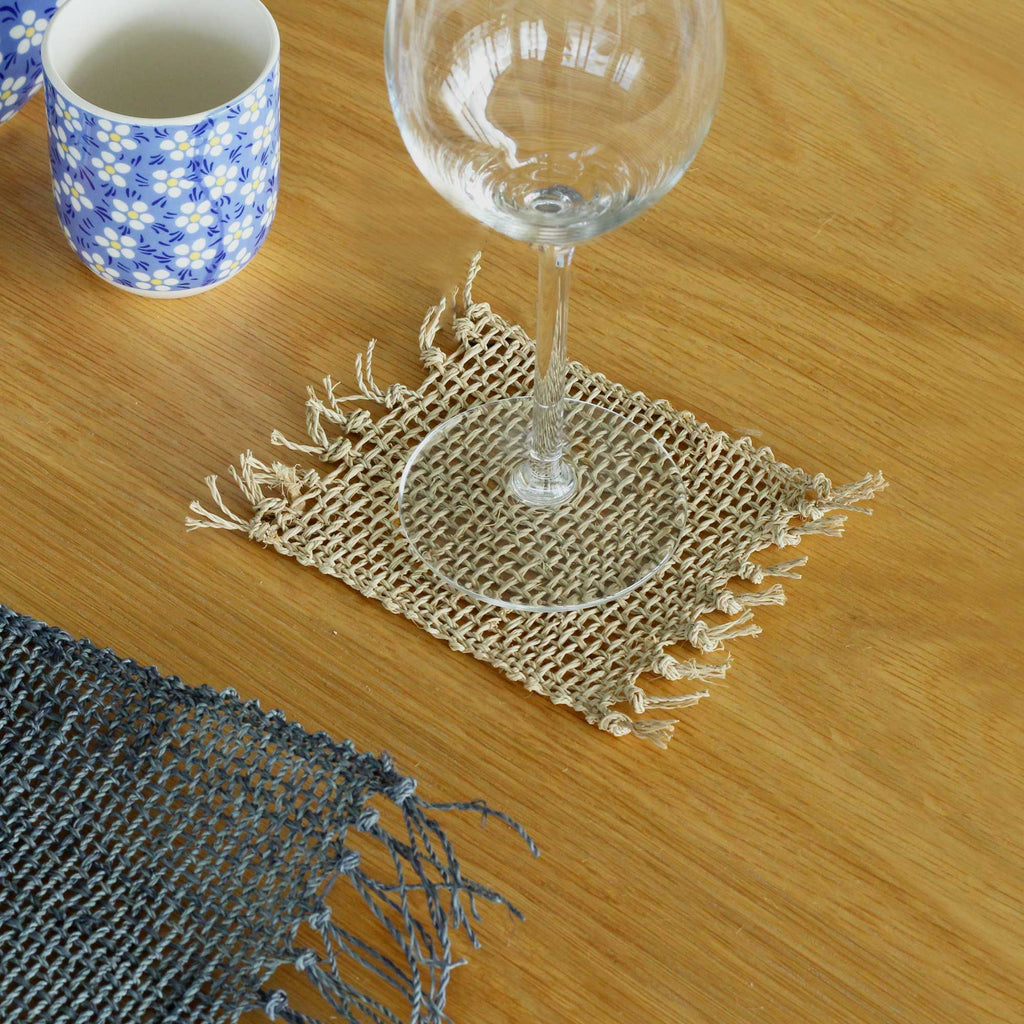 Natural Seagrass Coasters — Set of 4