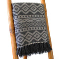 Grey Geometric Cotton Throw — 125 × 150 cm