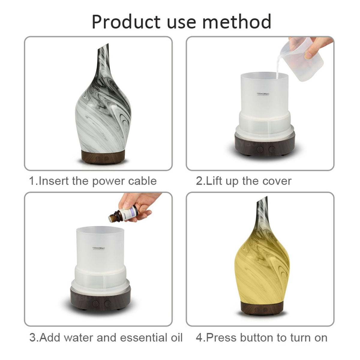 Grey abstract glass USB aroma diffuser
