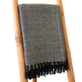 Charcoal cotton throw with diamond weave