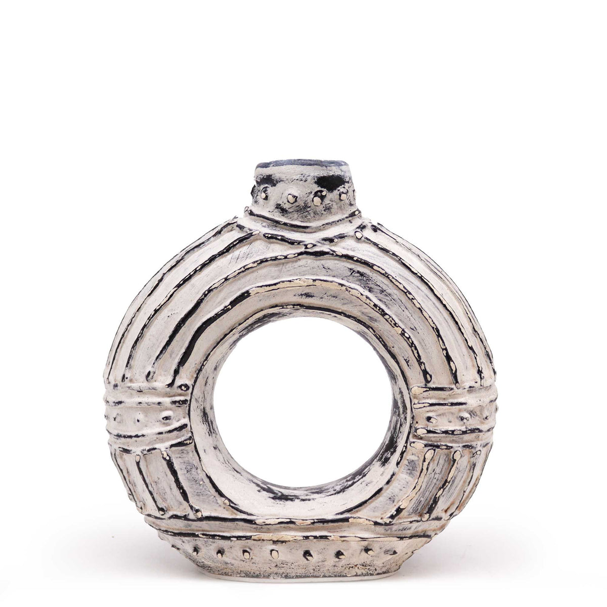 Cream Ring Vase — 18 cm